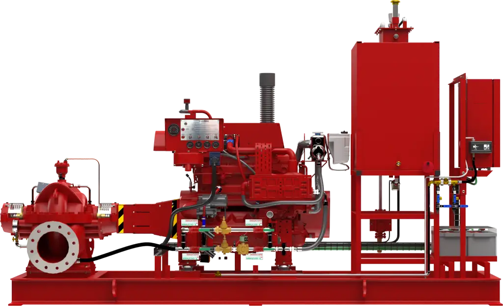 FM Approved Fire Pump Assembly Exstinguo Side View