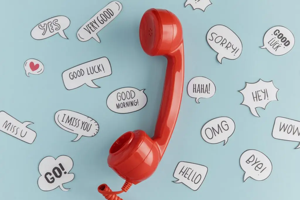 Top View Telephone Receiver With Chat Bubbles - Idro-elettrica S.p.A.